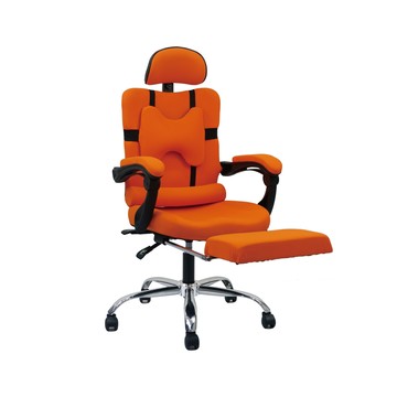 台灣製造 SGS認證 T8-01 透氣辦公椅-橘（59*49*110cm）_廠商直送