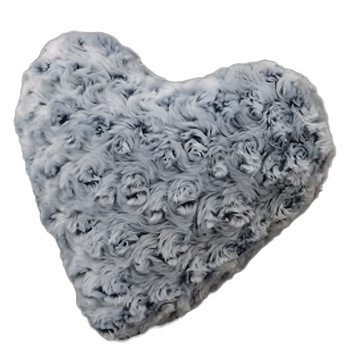 Lassley 玫瑰絨愛心枕 - 銀黑 [效果可用]  100%聚酯纖維  20 x 10cm  1個
