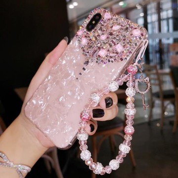 適用于iPhone16pro max蘋果14手機殼15pro網紅貝殼紋水鉆保護套13全包防摔女12