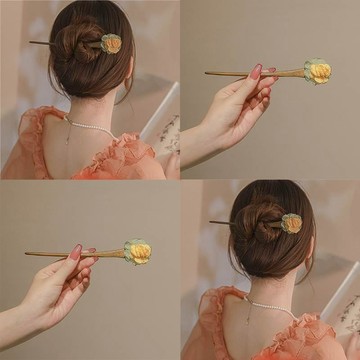 【新款花朵髮簪】古風旗袍後腦勺髮飾 漢服頭飾 女生丸子頭盤髮髮簪 古裝髮飾 古風髮飾 盤髮髮飾 花朵髮飾 免運