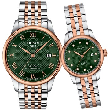 TISSOT 官方授權 LELOCLE 力洛克動力儲存機械對錶 (T0062072209600+T0064072209301)