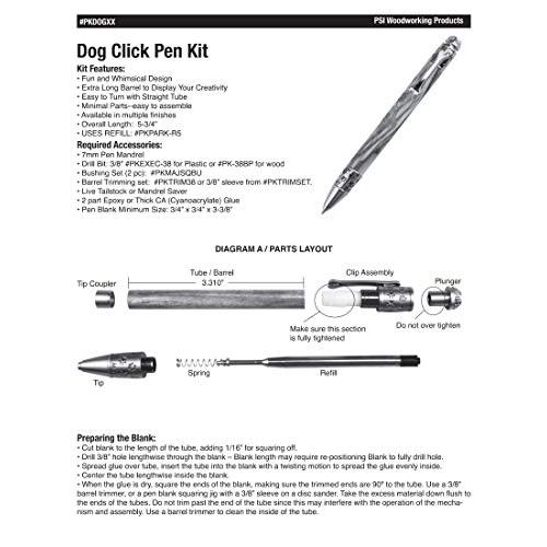 Penn State Industries PKDOGSS Dog Click Ballpoint Pen Kit Starter Package Woodturningプロジェクト