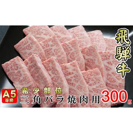 ふるさと納税 牛肉 飛騨牛 焼肉 希少部位 三角バラ 300g 黒毛和牛 A5 美味しい お肉 牛 肉 和牛 焼き肉 BBQ バーベキュー   岐阜県揖斐川町