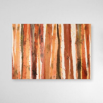 繪畫 紅色 橙色 紅葉 室內裝飾 抽象 簡約 原畫