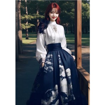 2025秋裝新款歐貨高端新中式國風高級感時裝馬面半身裙兩件套裝女