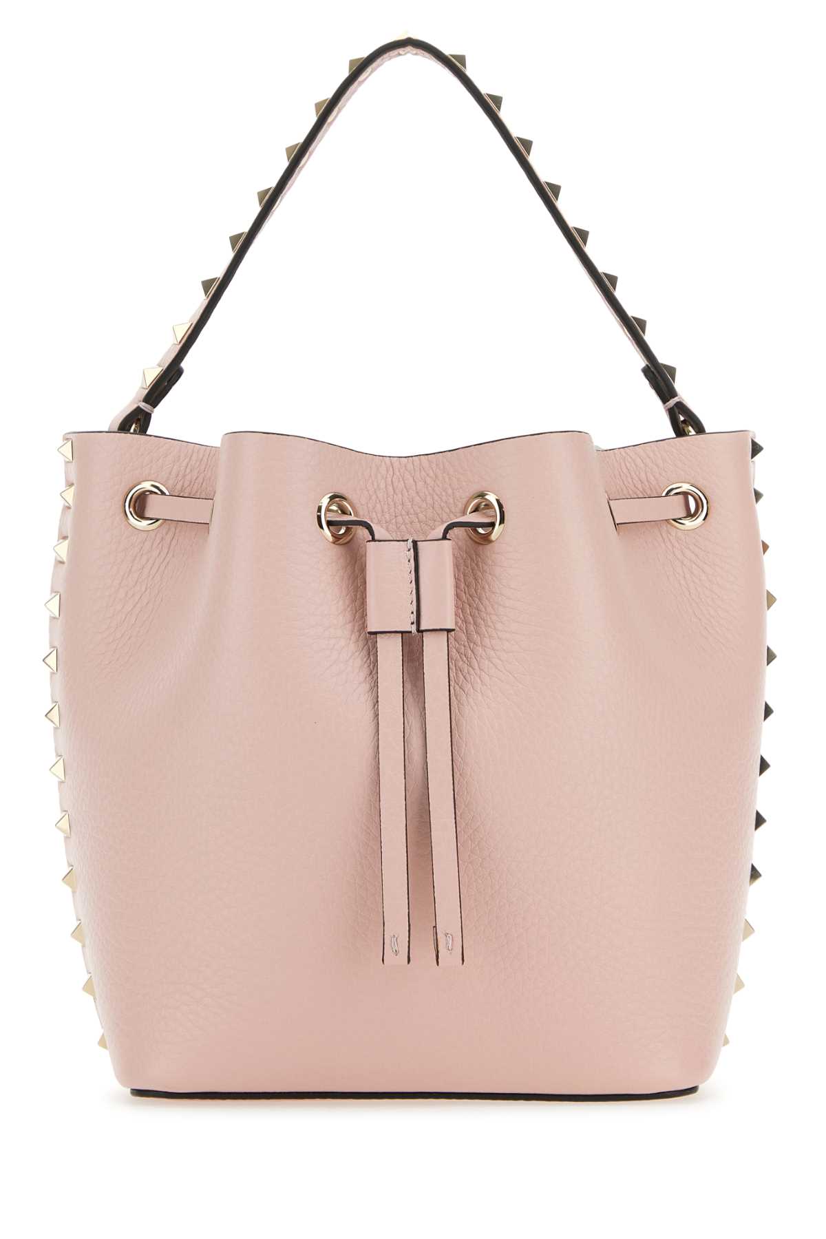 Valentino Garavani Light Pink Leather Rockstud Bucket Bag