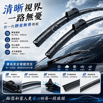 【靜音雨刷】升級款  軟骨 雨刷 靜音 無骨 前擋 新款 安靜 玻璃 擋風玻璃 擋水 撥水