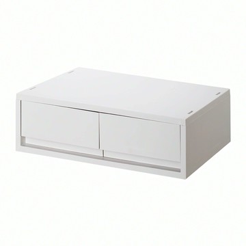 SHIMOYAMA PP 雙格抽屜式收納盒 37.2 x 26 x 12cm  灰白色  1個