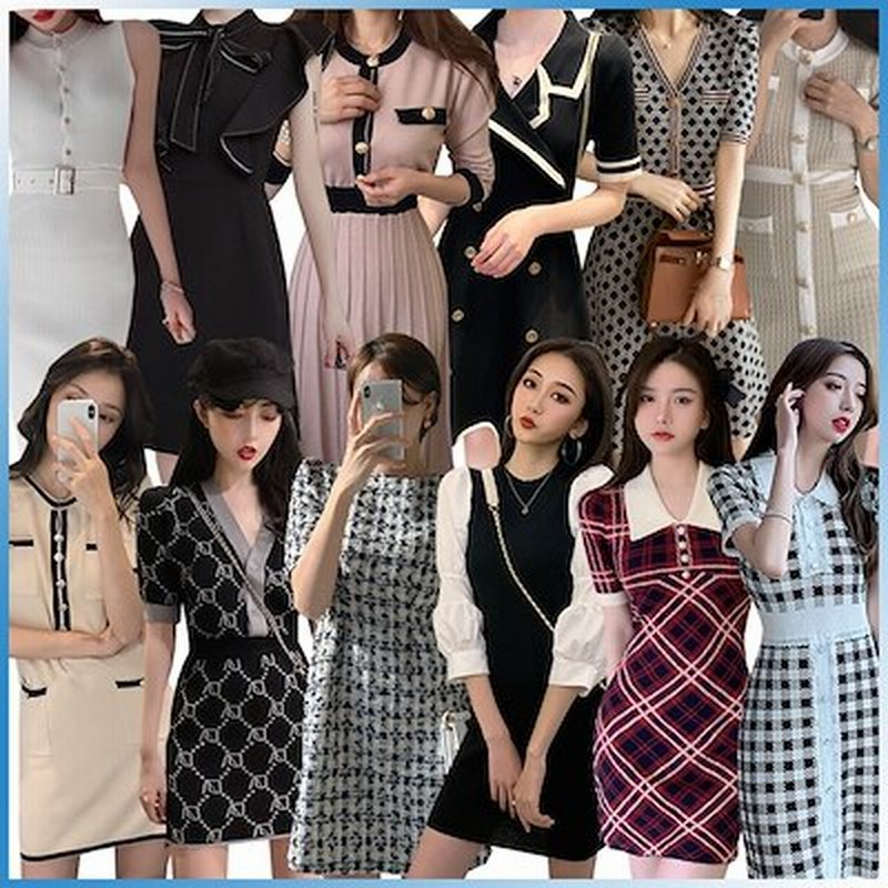 21夏ワンピース 韓国ファッション ワンピース レディース 大人可愛い ロングワンピース ニット 通販 Lineポイント最大get Lineショッピング