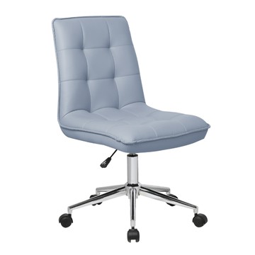 E-home Leona莉歐娜簡約皮面電腦椅 灰色 舒適透氣皮革椅面 高度可調  60 x 60 x 88~98cm