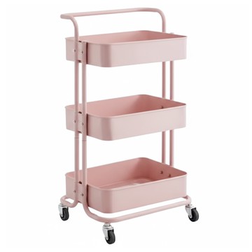 IKEA 美容金屬籃 推車 三層  粉色