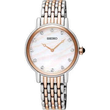 SEIKO 精工 海洋之心晶鑽女錶 新年開運 送禮推薦-雙色版/29mm (SFQ806P1/7N00-0BL0P)_SK045