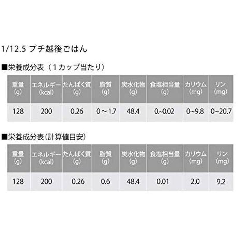 12.5プチ越後ごはん(128g×2×20パック)たんぱく質調整食品