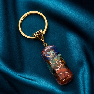 創意彩石吊墜鑰匙扣掛件個性網紅汽車鏈鎖匙圈環男女INS簡約掛飾