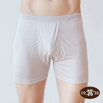 【岱妮蠶絲】純蠶絲42針110G男中腰四角褲-銀灰(RMA8A301)