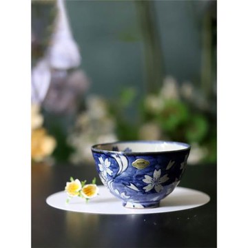 日本進口有田燒日式情侶手繪櫻花純手工碗瓷碗拉面碗湯碗好看的碗