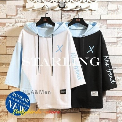 メンズパーカー夏用パーカーおしゃれプルオーバー切り替えフード付きパーカ 通販 Lineポイント最大get Lineショッピング