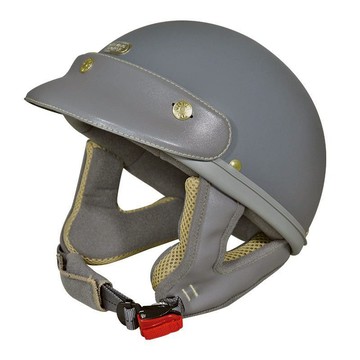 THH FH250 素色 啞光深岩泥灰 金屬排齒扣 可拆洗 三扣式 輕盈 攜帶方便 皮革 復古風 安全帽 半罩