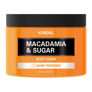 KUNDAL 昆黛爾 澳洲堅果細砂糖磨砂膏 嬰兒爽身粉香  550g  1罐