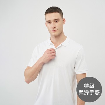 GIORDANO 男裝刺繡短袖POLO衫 Liquid Touch系列 - 19 標誌白