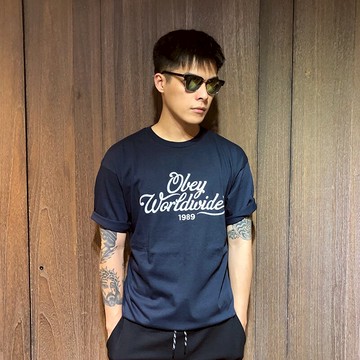 美國百分百【全新真品】OBEY T恤 上衣 T-shirt 短袖 短T 街頭 潮流 服飾 男款 深藍 L號 AN25