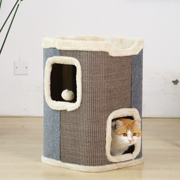 【優選百貨】貓爬架貓窩貓樹一體小型不占地抓柱貓咪窩用四季劍麻