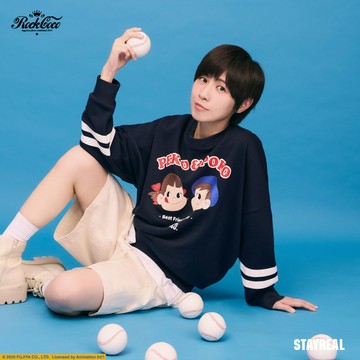 ROCKCOCO x PEKO寬版長袖T - 深藍