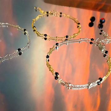 Found.Myth 阿波羅的樂章手鍊 天然黑尖晶 14kgf 925純銀 手工製