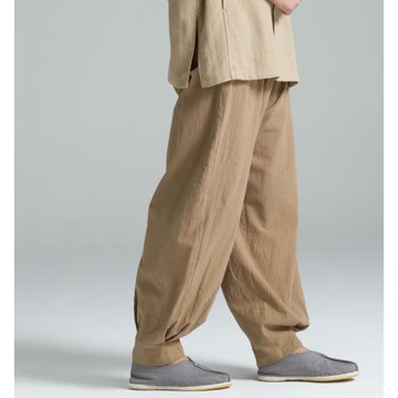 慈緣居士禪修僧褲免綁腿夏季薄款中國風休閑收腳小腳男褲縮口褲子