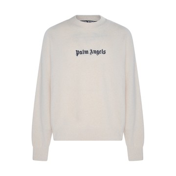 Palm Angels - Cream And Black Wool Blend Jumper
