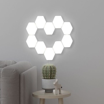 USB充電款量子燈六邊形創意拼接貼無線蜂巢感應壁燈蜂窩燈觸摸燈