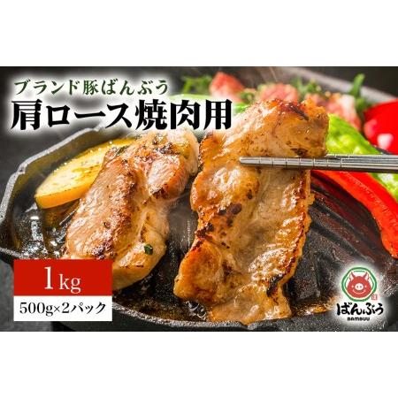 ふるさと納税 ブランド豚「ばんぶぅ」小分け 豚肩ロース焼肉用 1kg（500g×2パック） 冷凍便 1キロ 豚肉 豚ロース 豚肩ローススライス肉 .. 茨城県小美玉市