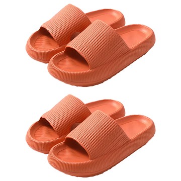 厚底拖鞋 2雙 Q彈柔軟 時尚百搭  260mm  橘色  1組
