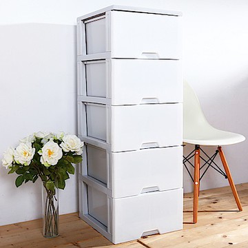 HOUSE好室喵 台灣製 日系純白5抽收納櫃130L