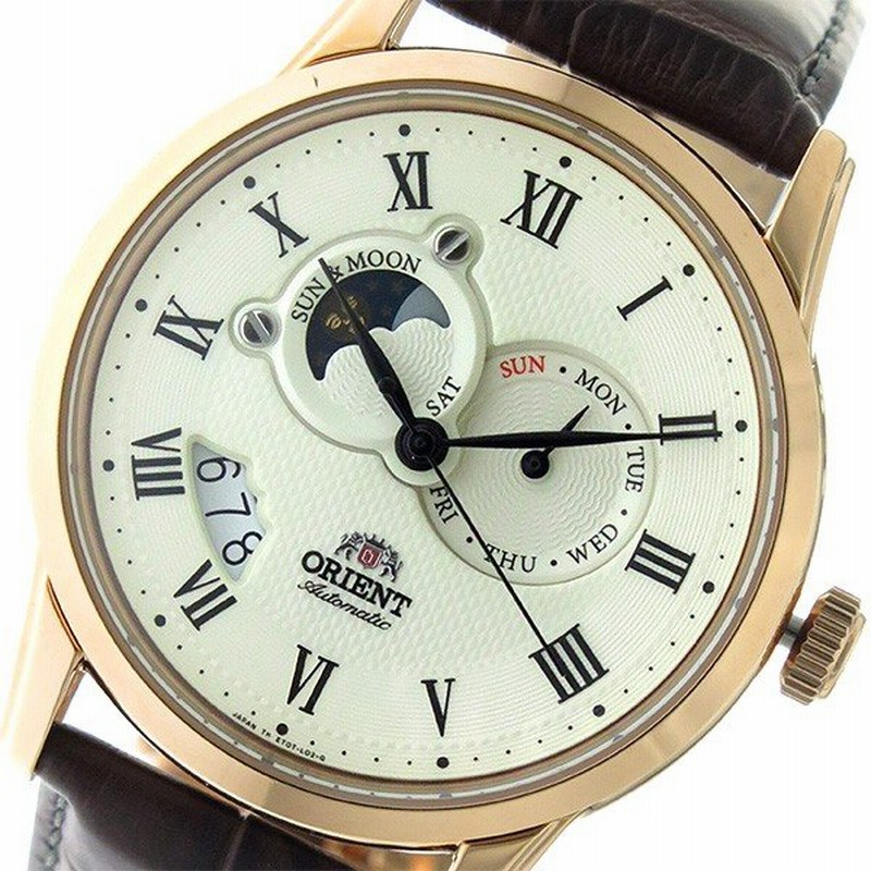 オリエント Orient サン ムーン Sun Moon 自動巻き メンズ 腕時計 時計 Set0t001w0 アイボリー ブラウン 代引不可 通販 Lineポイント最大0 5 Get Lineショッピング