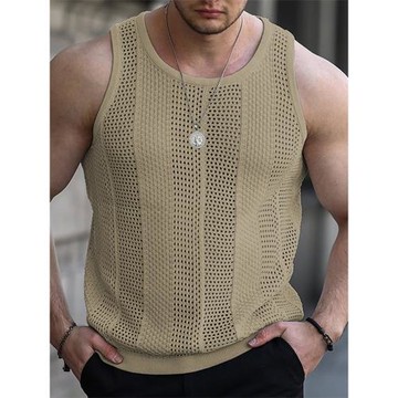 Versatile Sleeveless Fashion Sports Vest 無袖鏤空網布背心T恤