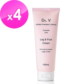 【澳洲Dr. V】專業級配方-護腿與腳乳霜(4入組 100ml/支) 即期品-2026年3月到期