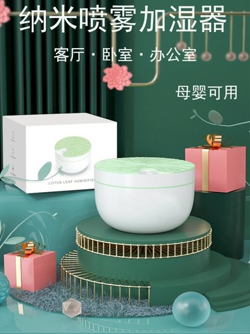 納米噴霧加濕器迷你大容量家用辦公室桌面夜光燈美容機usb充電款