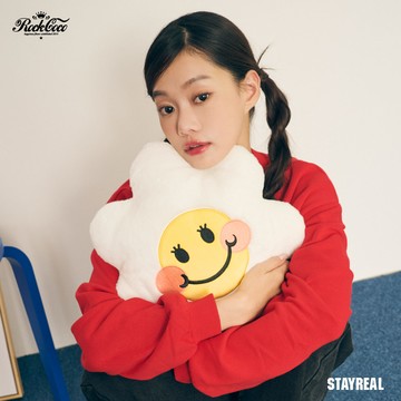 ROCKCOCO 微笑小花澎澎抱枕 - 白