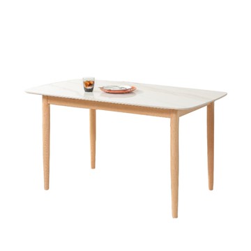 直人木業-PAVILLION山毛櫸雪花白亮面陶板餐桌130公分