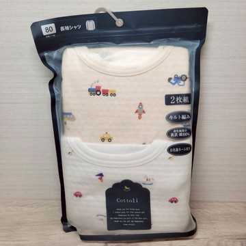 【現貨80cm 🚩】日本Cottoli 長袖上衣2件組 車車 火箭 火車 木馬 帆船  男童 女童 日本童裝