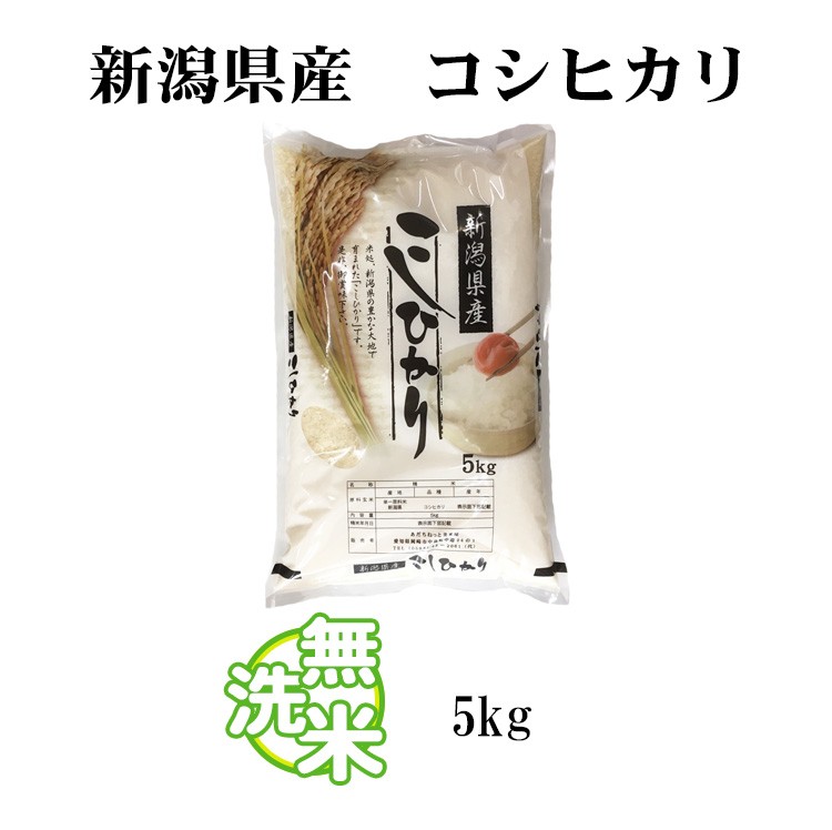 新米 無洗米 5kg コシヒカリ 新潟県産 令和5年産 コシヒカリ お米 5キロ 安い 送料無料