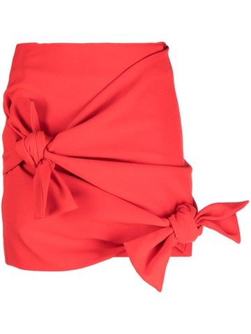 MSGM - knot-detail fitted miniskirt - women - Elastane/Polyester - 42 - Red
