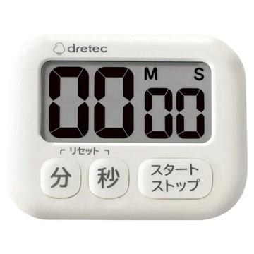 dretec 波波拉日本大螢幕抗菌計時器 3按鍵 T-691IV 象牙白  90 x 70 x 20mm  1個