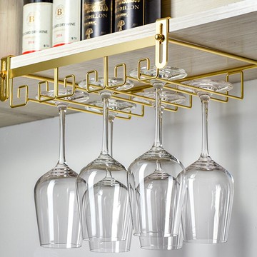 紅酒杯架倒掛家用輕奢高檔葡萄酒杯高腳杯免打孔懸掛架子酒柜免釘