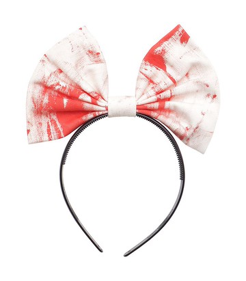 BLOODY 緞帶髮箍 / 白色 / 紅色 / F 尺寸 / hellcatpunks / hcp-gd-0004