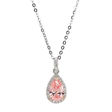 ROYAL ELASTICS絕美水滴1克拉明日粉紅鑽-項鍊