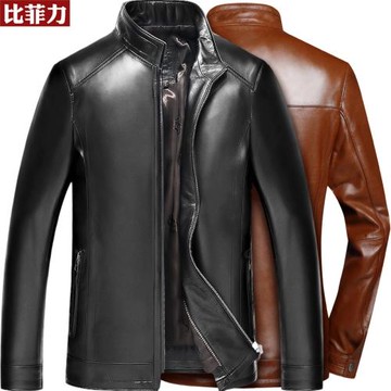 比菲力海寧真皮皮衣男海寧頭層綿羊皮男士機車皮夾克外套韓版修身