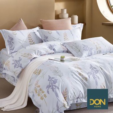 DON 吸濕排汗天絲床包枕套組-加大-葉語輕晨