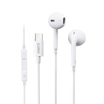 RASTO Type C線控耳機 120cm  RS49  白色